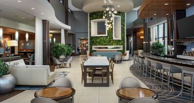 lobby seating and bar