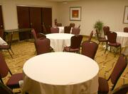 Chairs and Round Banquet Tables in Meeting Room