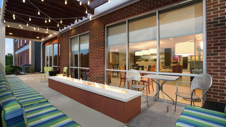 Outdoor Patio with Fire Pit Table