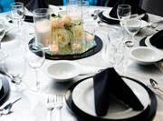Close up of a Meeting Room Setup for a Banquet