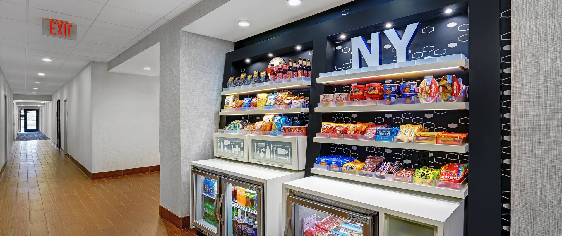 Treat area with snacks and fridges