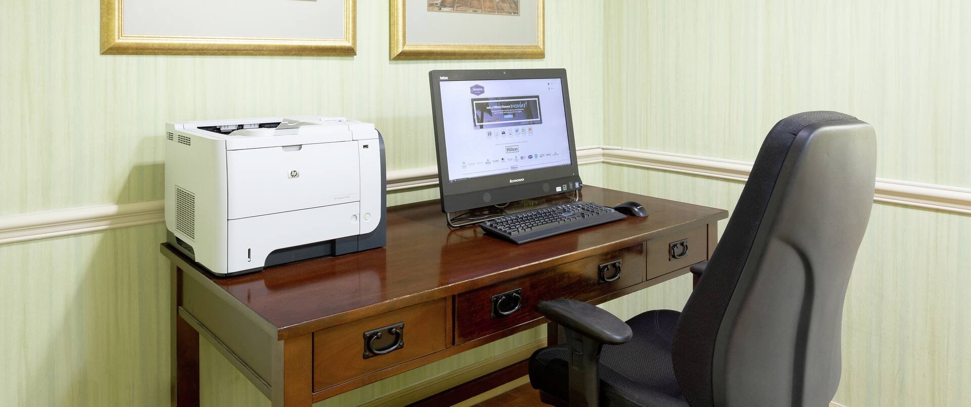 Business Center with Computer and Printer