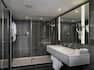 guest suite bathroom, vanity, mirror, shower