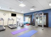 Fitness Center with Treadmills Recumbent Bike and Exercise Balls