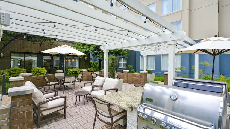 Homewood Suites by Hilton Dulles Int'l Airport Hotel, VA - Patio with BBQ Grills
