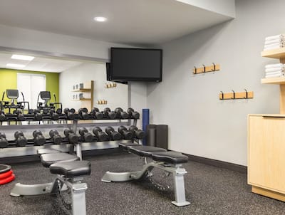 Spacious fitness center with modern equipment