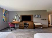 Accessible double queen room with large screen TV