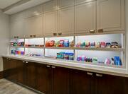 Candy, Chips, Snacks, Frozen Dinners, Cold Beverages, and Convenience Items Available for Purchase at Suite Shop