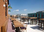 Views and comfortable seating from rooftop bar