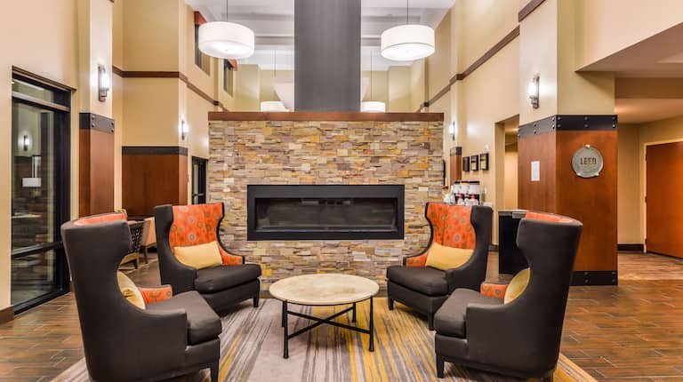 Lobby Seating Area Fireplace