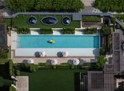 outdoor pool aerial view with guest