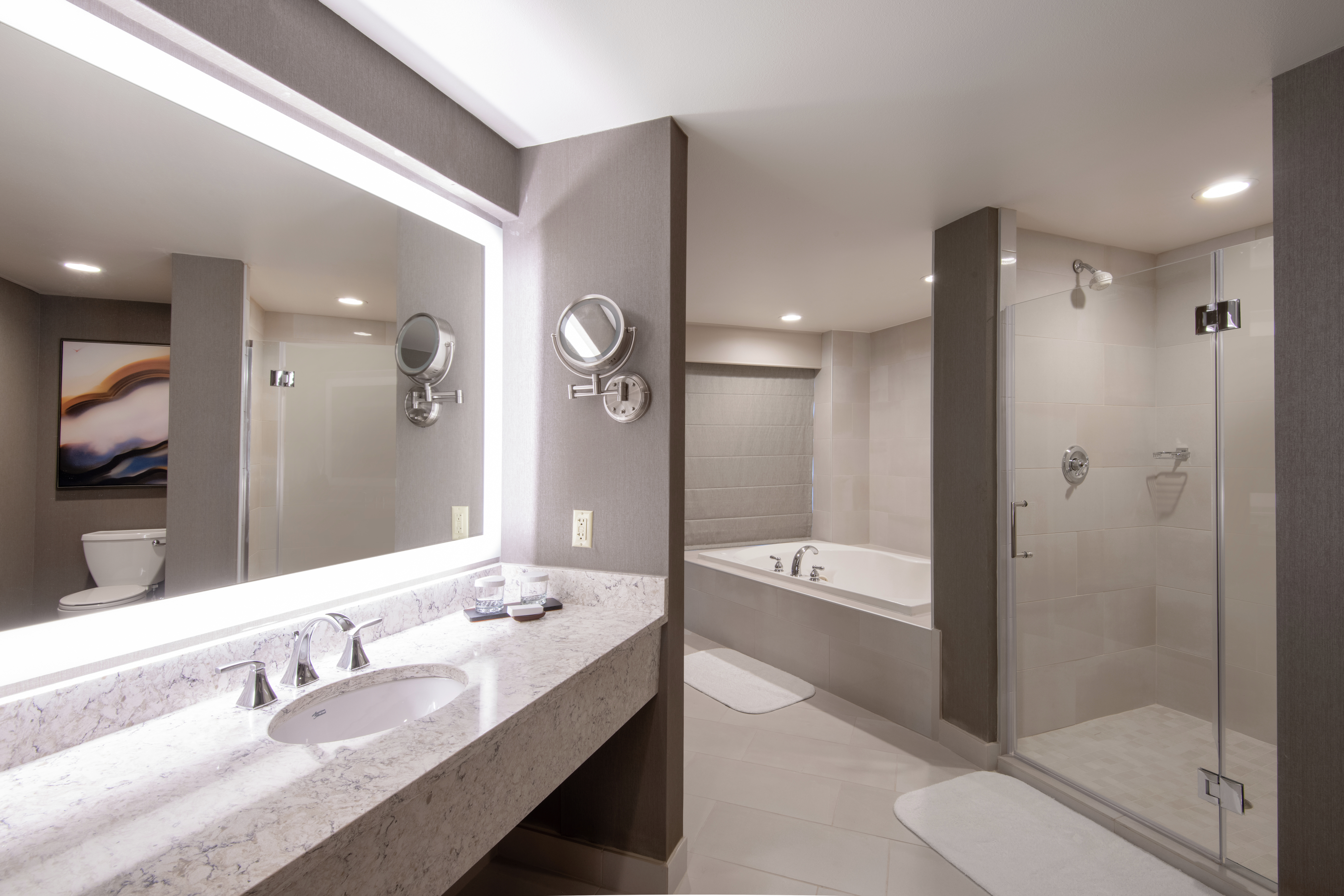 Presidential Suite Bathroom with Walk-In Shower and Separate Tub