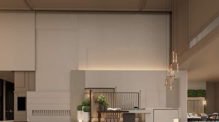 Mostrador de registro del lobby