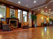 Hotel Lobby with Fireplace 
