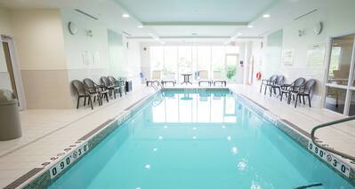 Modern, bright indoor pool