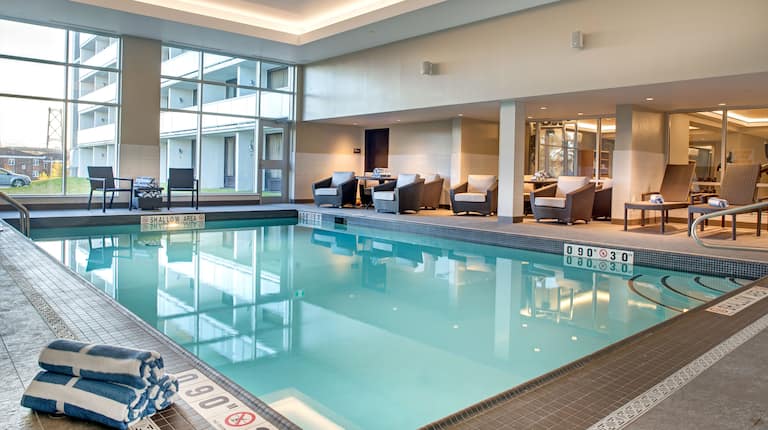 Indoor Swimming Pool with Seating Area