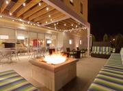 Outdoor lounge with firepit