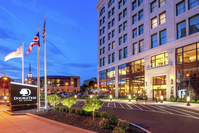Hotel Exterior Building at Dusk
