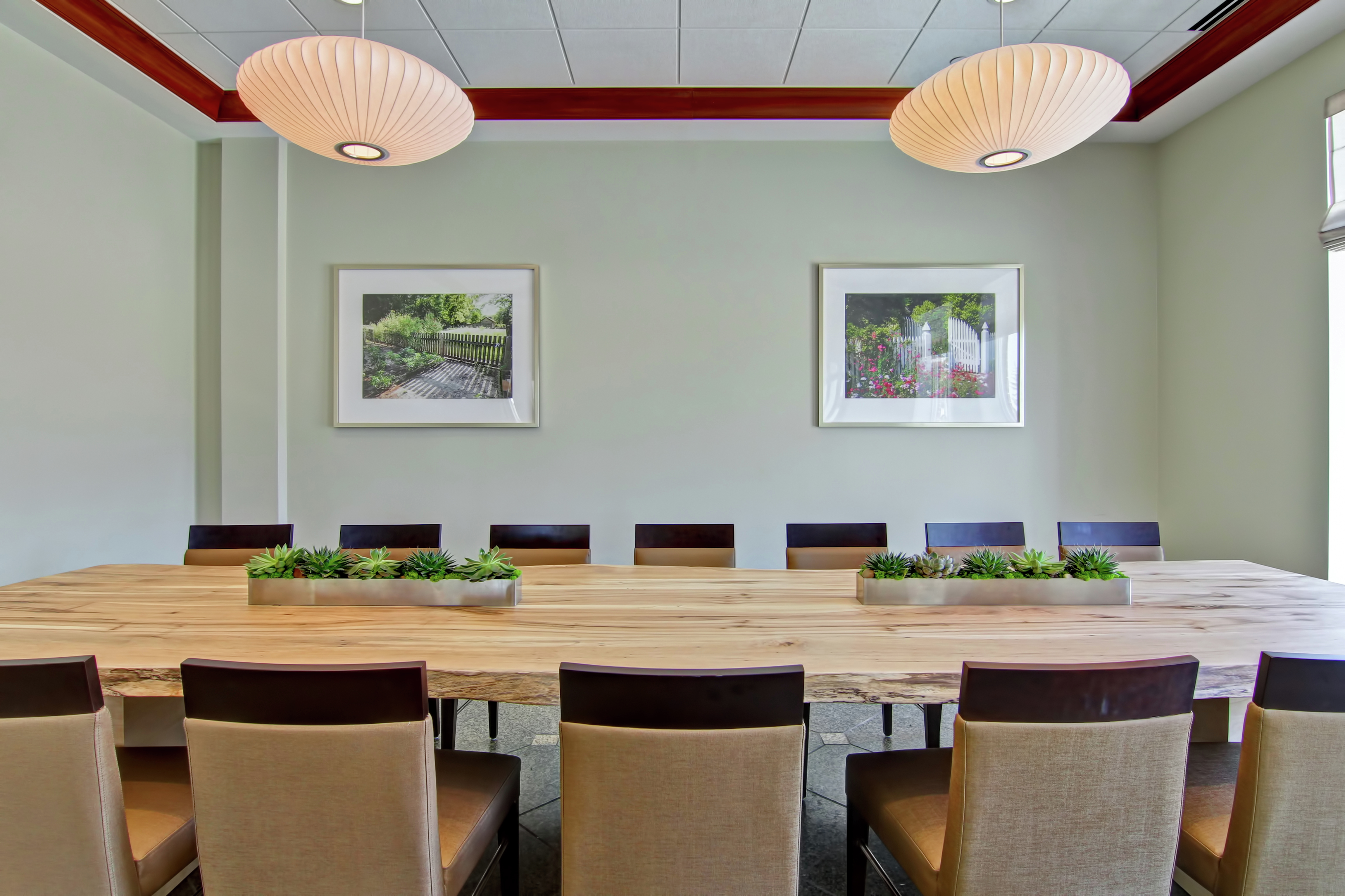 Wall Art and Seating for 14 at Table in Private Dining Room