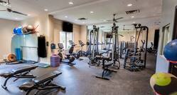 Fitness Center with Modern Equipment and HDTV