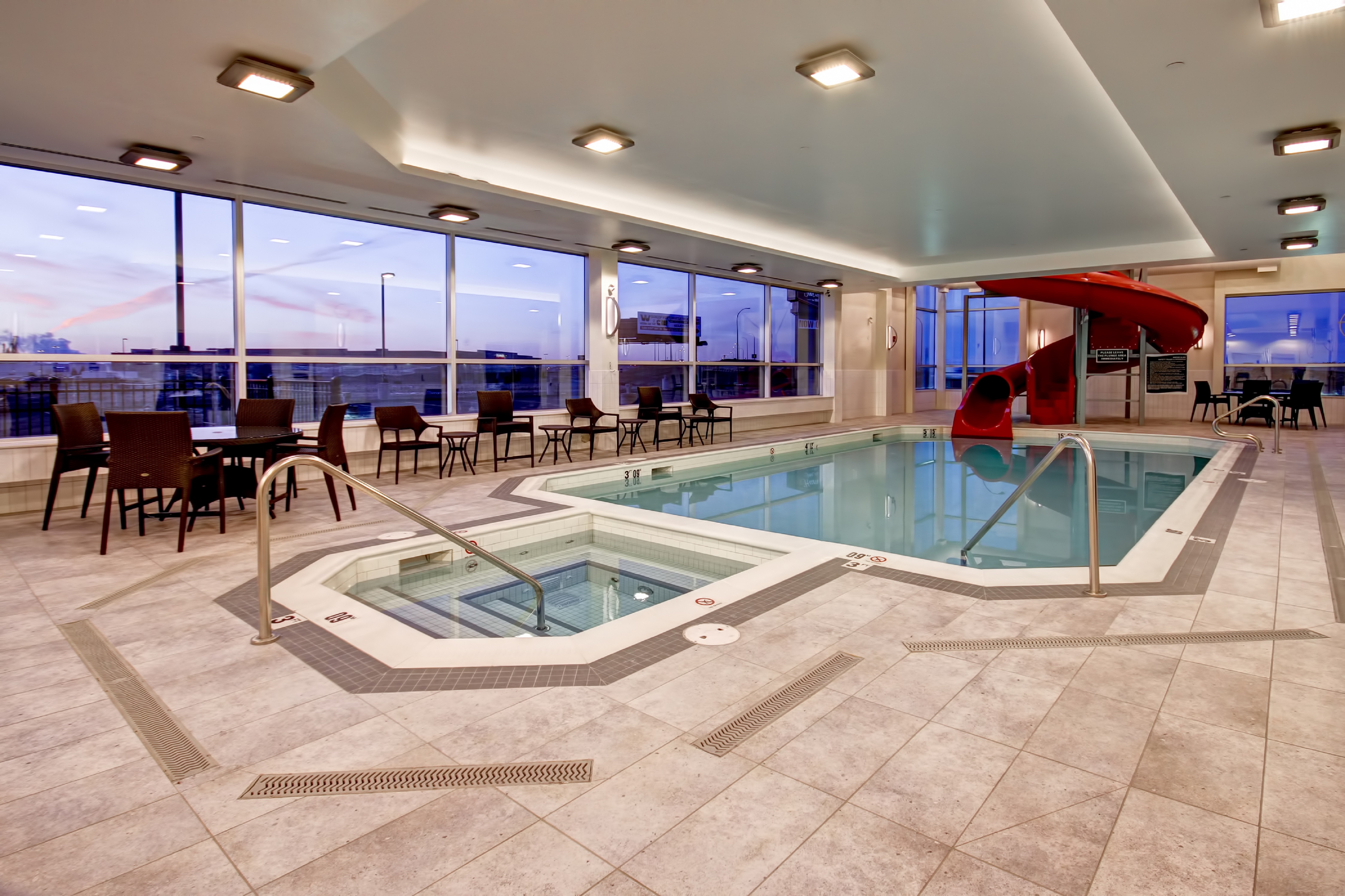 Indoor Hot Tub and Swimming Pool with Slide