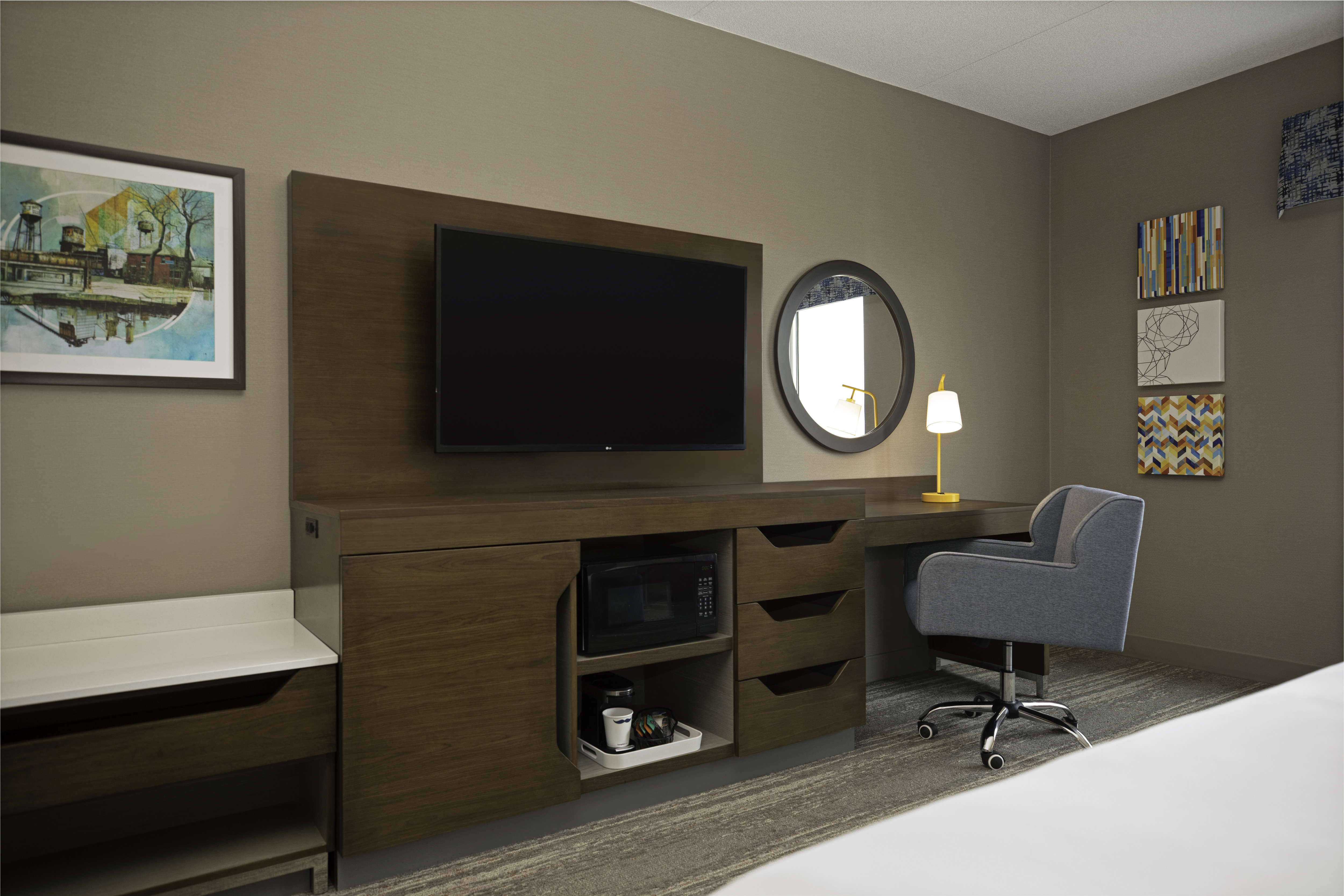 King Guest Room, Entertainment Center and Work Desk