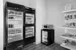 Snack shop with fridges, snacks and microwave