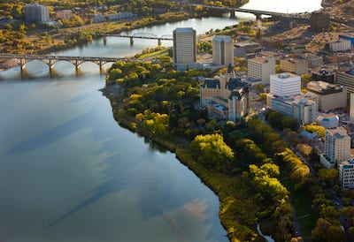 Aerial View of Saskatoon Skyline