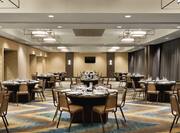 Ballroom Banquet Style Seating with Round Tables and Chairs