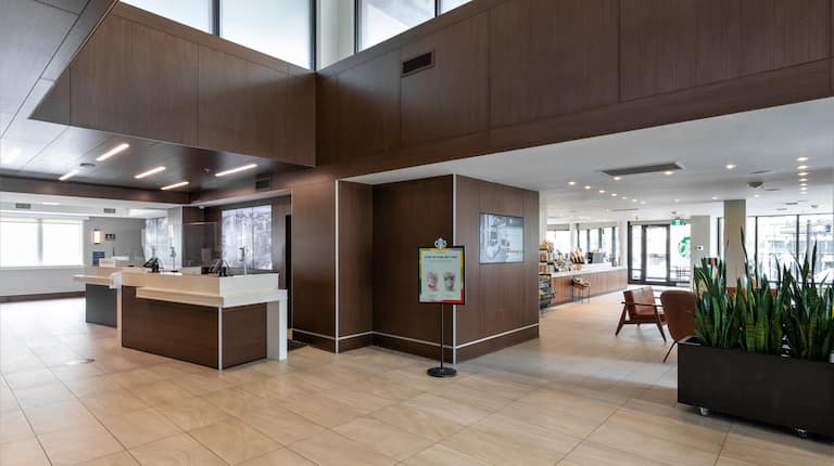 Lobby Area and View of Reception Desk