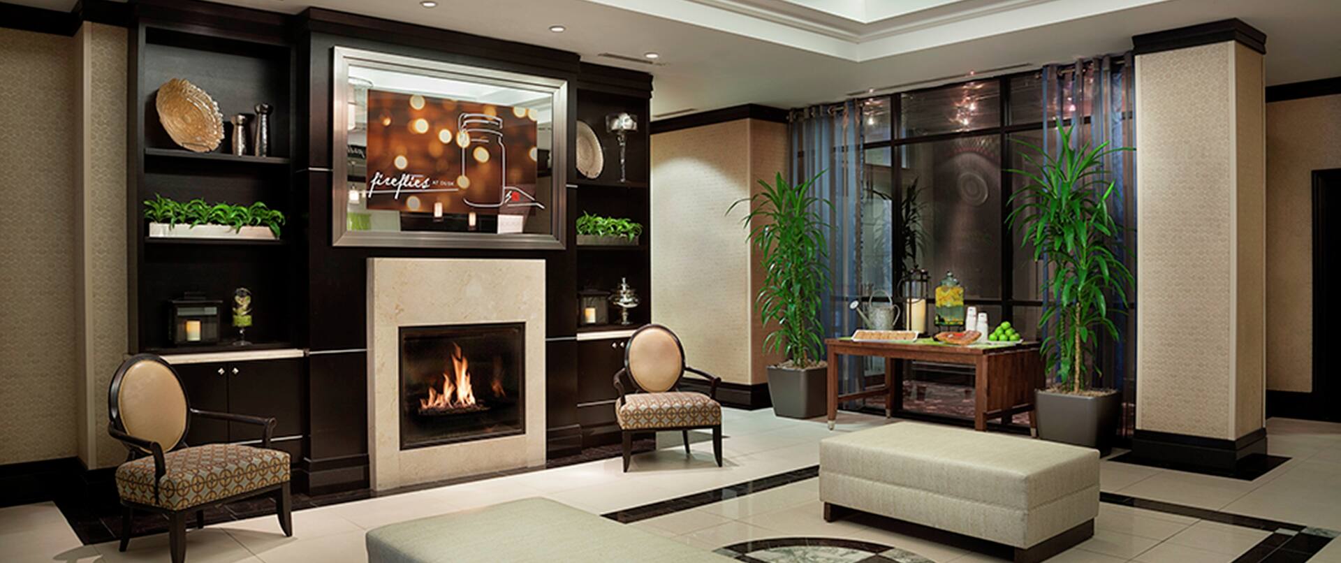 Hotel Lobby with Fireplace