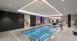 Indoor pool with handrail