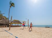 Guests playing Beach Volleyball