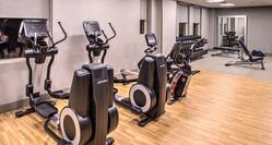 Fitness Center Cross-Trainers, Weight Bench and Dumbbell Rack